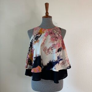 Bar III Multicolor Abstract Sleeveless Top